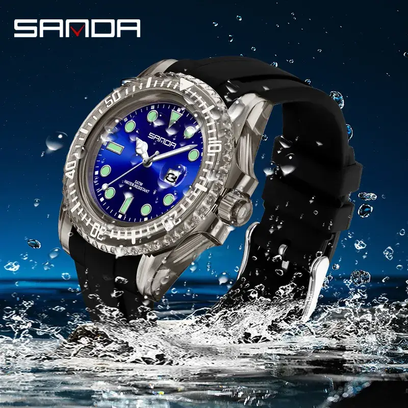 Sanda Waterproof Men's Watch with Calendar & Multi-Language Display - Image 14