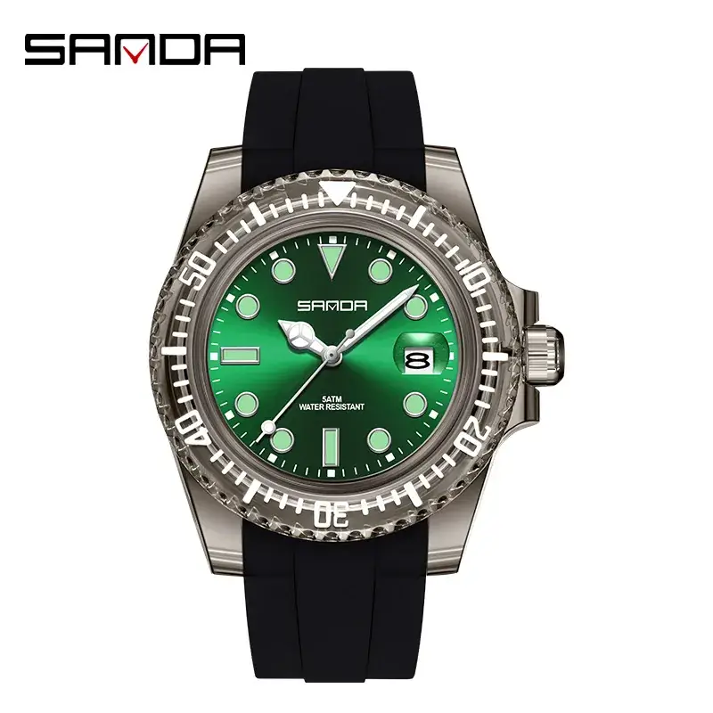 Sanda Waterproof Men's Watch with Calendar & Multi-Language Display - Image 3