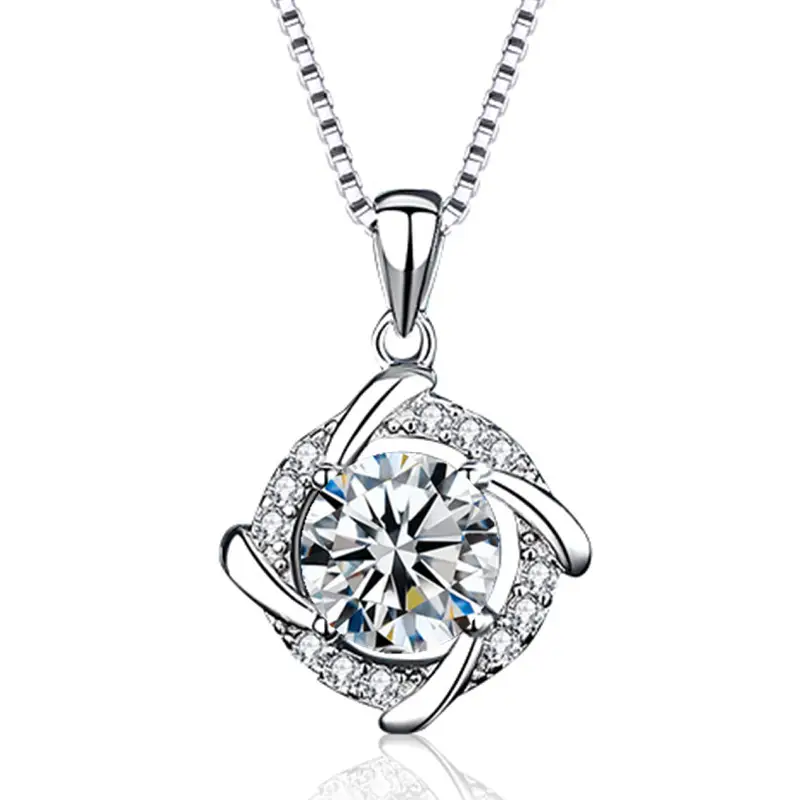 2 Karat Rotating Windmill Pendant with High Carbon Diamond Clavicle Chain - Image 2