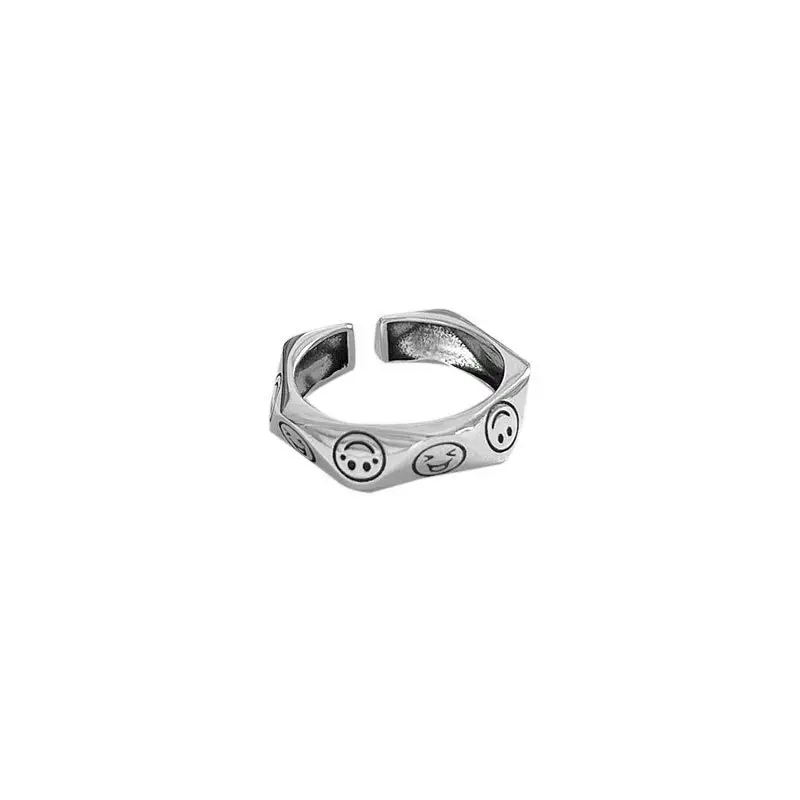 Silver Smiling Face Ring for Women 2022 New Fashion - Image 2