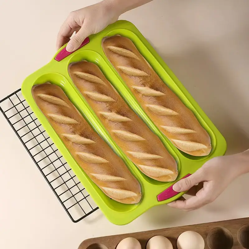 Silicone 3-Slot Bread Pan for Home Baking - Image 8