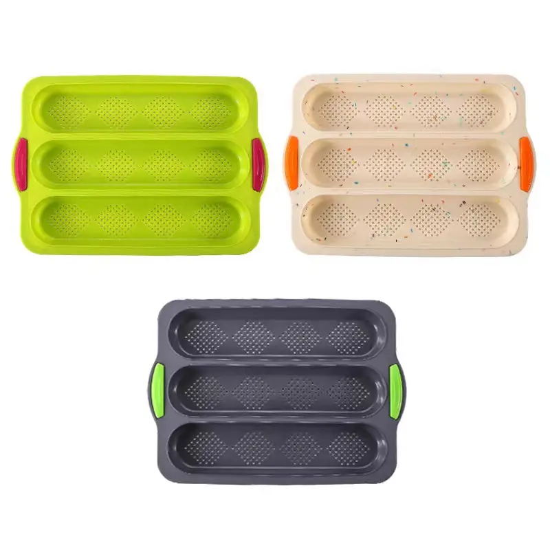 Silicone 3-Slot Bread Pan for Home Baking - Image 9