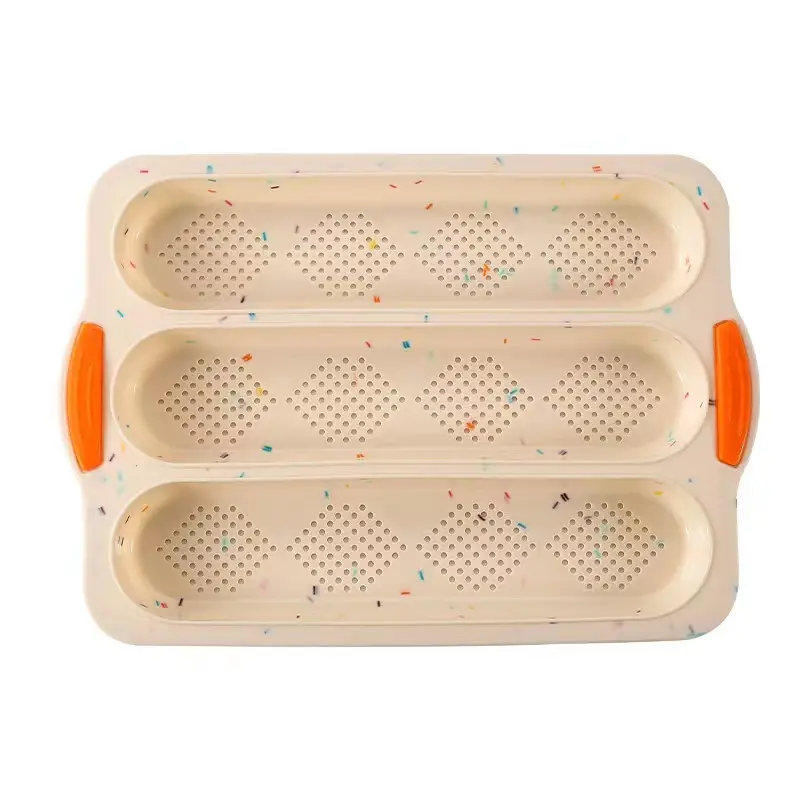 Silicone 3-Slot Bread Pan for Home Baking - Image 3