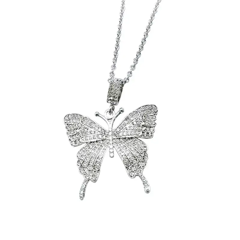 Full Diamond Butterfly Necklace for Women Men - Image 7