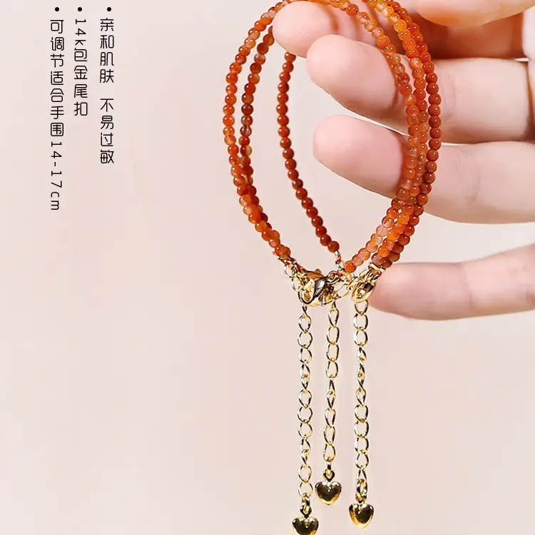 Natural Crystal Red Bracelet for Women 2.5mm Extension Chain - Image 11