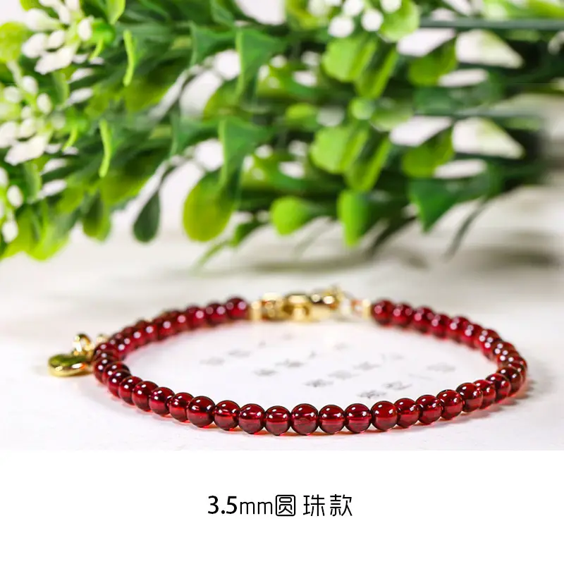Natural Crystal Red Bracelet for Women 2.5mm Extension Chain - Image 3