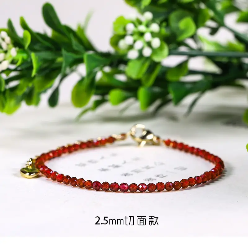 Natural Crystal Red Bracelet for Women 2.5mm Extension Chain - Image 4