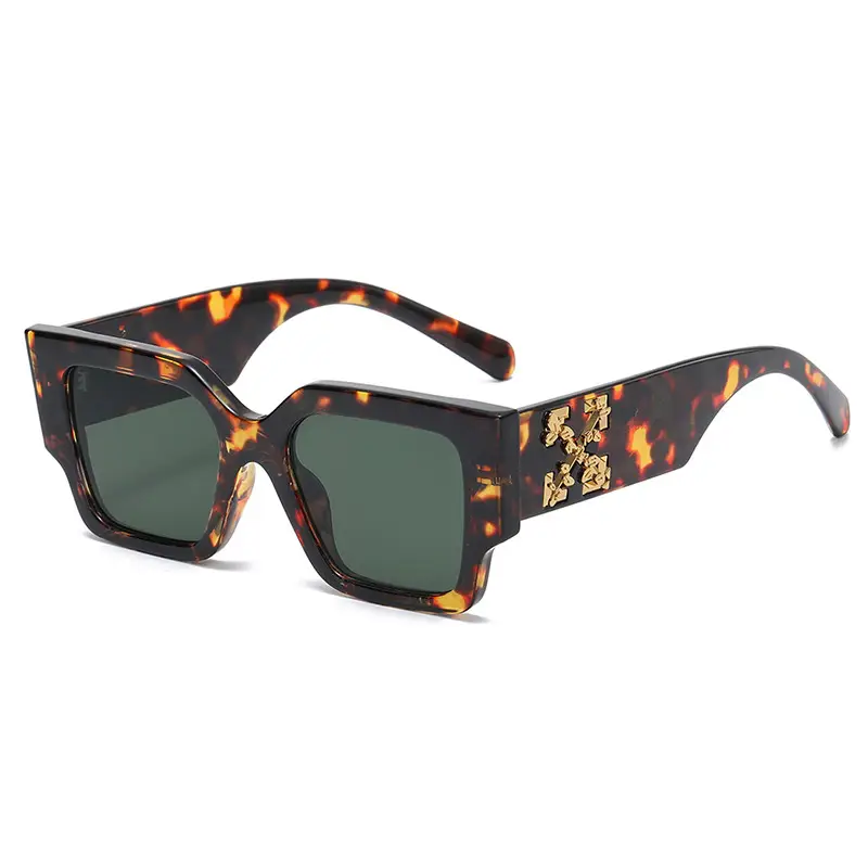 American New Fashion Frame Sunglasses White Retro Thick Leg Frame - Image 3