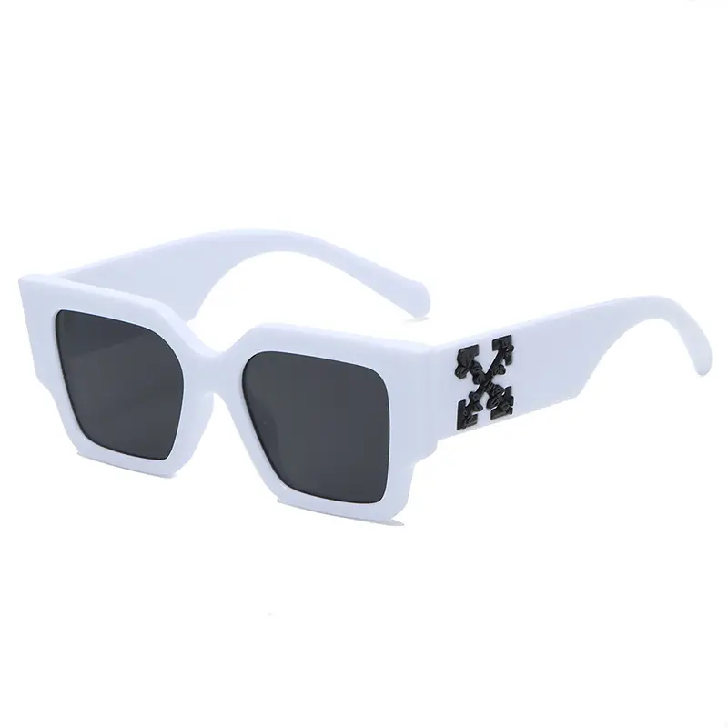 American New Fashion Frame Sunglasses White Retro Thick Leg Frame - Image 6
