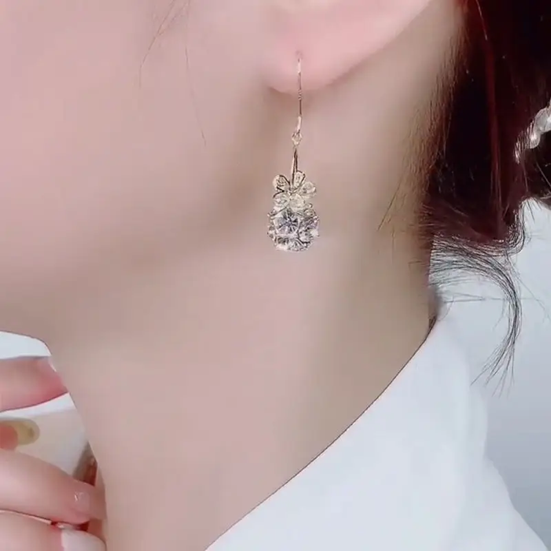New Zircon Flower Earrings for Women