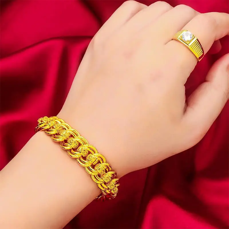Vietnam Gold Brass Bracelet for Men 24k Classic Design