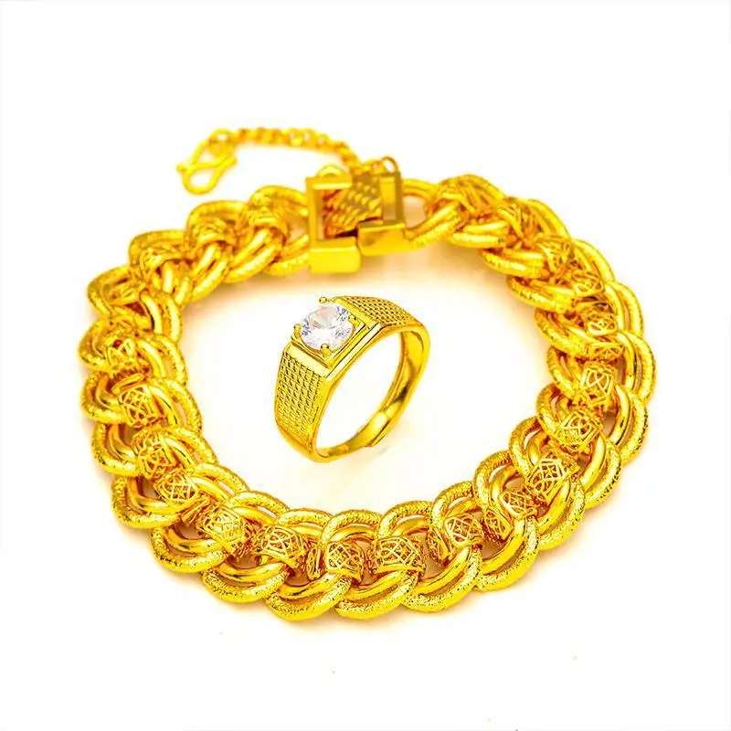 Vietnam Gold Brass Bracelet for Men 24k Classic Design