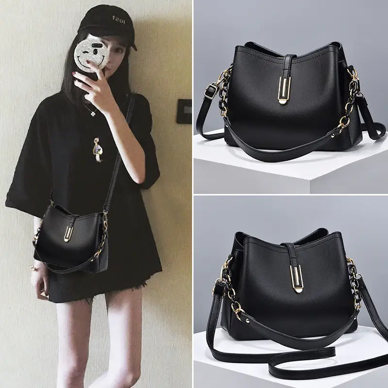 Women's Black Satchel Crossbody Bag 2025 New Fashion - Image 9
