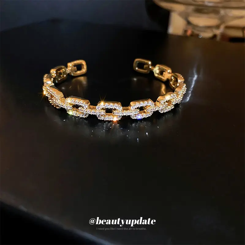 Real Gold Zircon Chain Bracelet Dongdaemun New - Image 4