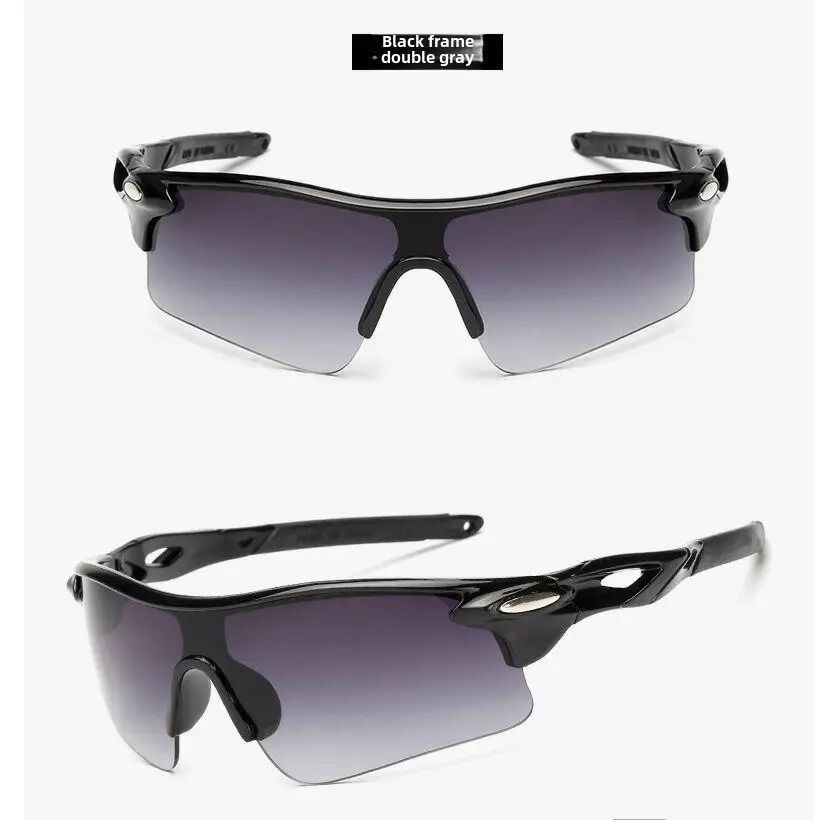 Men Women Cycling Sunglasses Black Yellow Clear Lens - Image 2