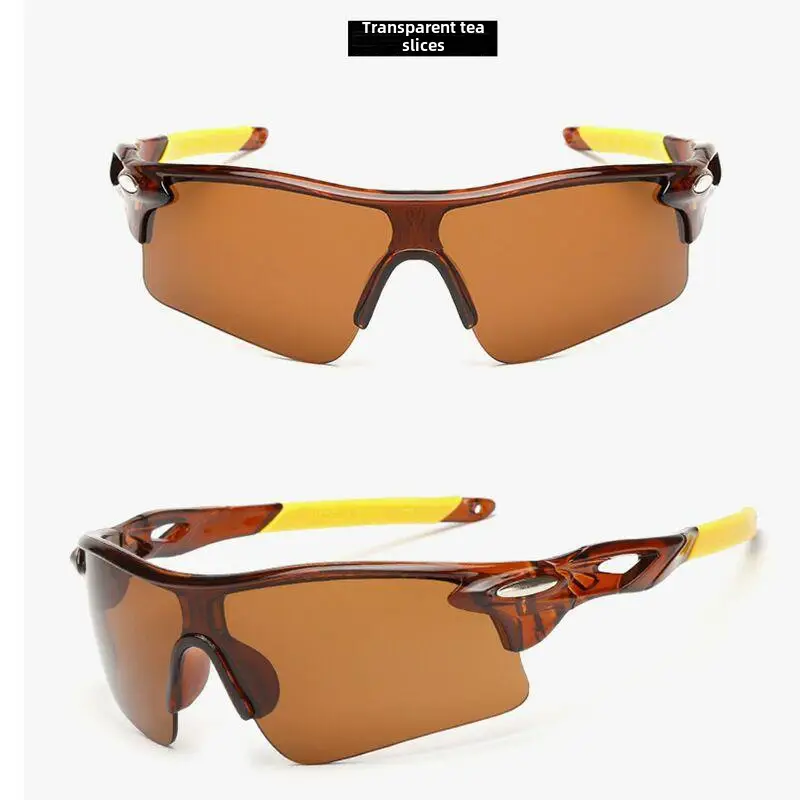 Men Women Cycling Sunglasses Black Yellow Clear Lens - Image 7