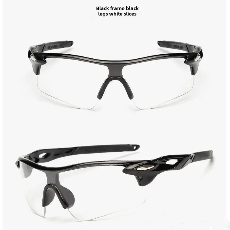 Men Women Cycling Sunglasses Black Yellow Clear Lens - Image 9