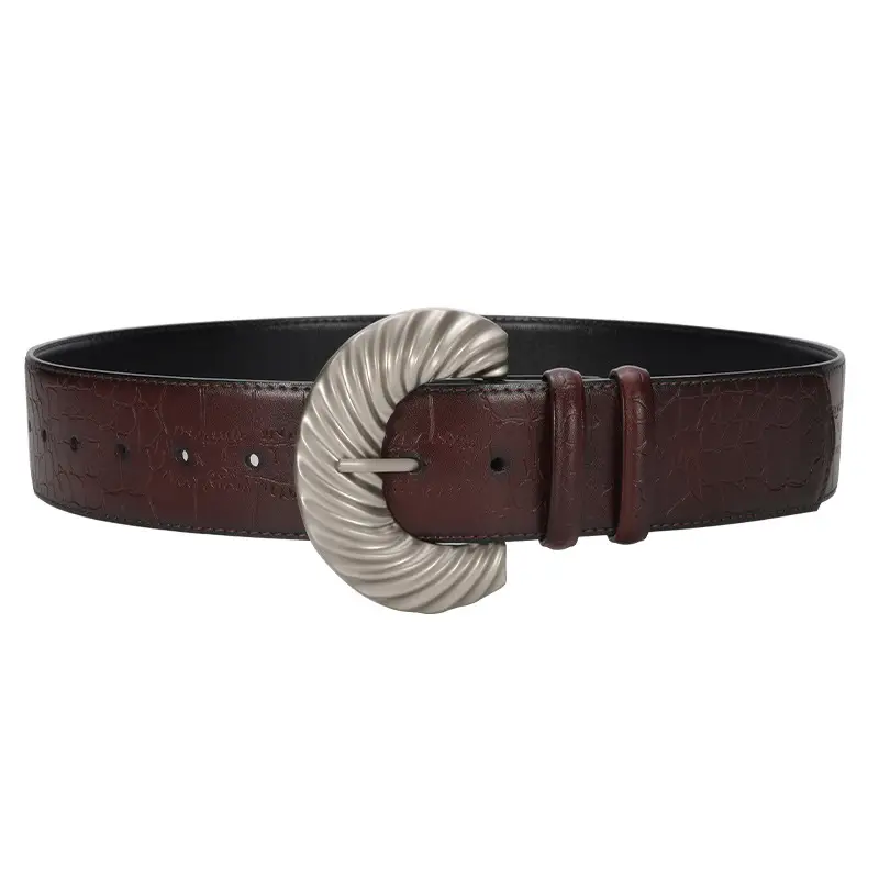 Green Vintage Belt with White Buckle for Women - Image 11