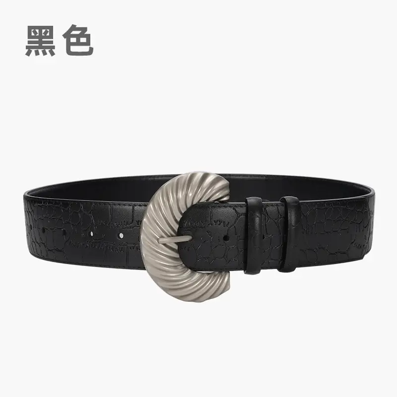 Green Vintage Belt with White Buckle for Women - Image 2