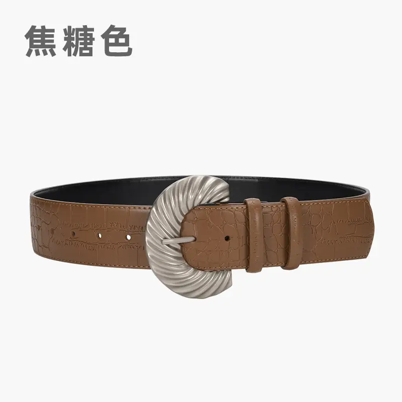 Green Vintage Belt with White Buckle for Women - Image 3