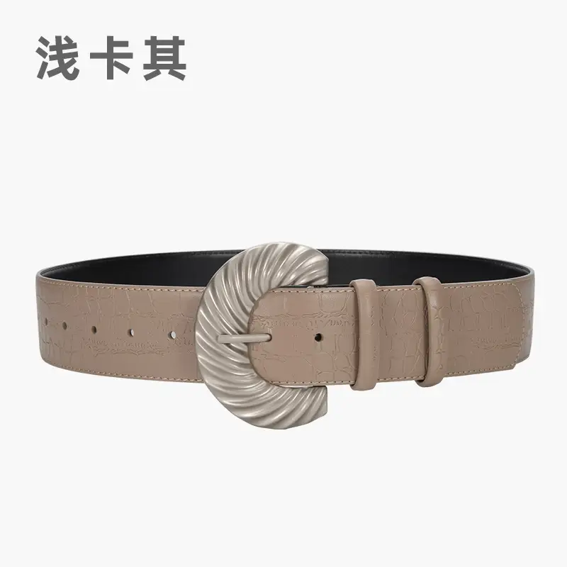 Green Vintage Belt with White Buckle for Women - Image 6