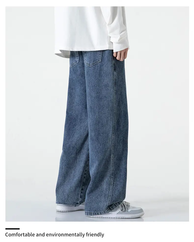 Muqiu Men Fleece-Lined Wide Leg Jeans Blue Grey Washed — feature 10