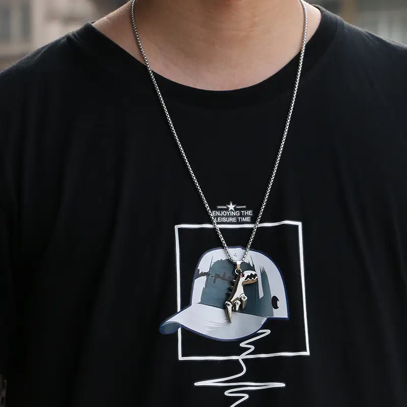 Titanium Dinosaur Movable Necklace for Men - Image 2