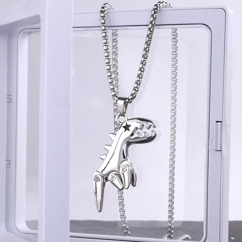 Titanium Dinosaur Movable Necklace for Men - Image 4