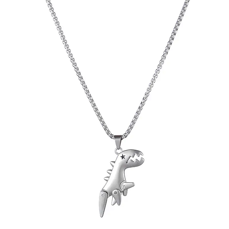 Titanium Dinosaur Movable Necklace for Men - Image 5