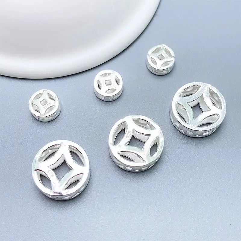 Sterling Silver S925 Plain Beads 6mm DIY Jewelry String - Image 3