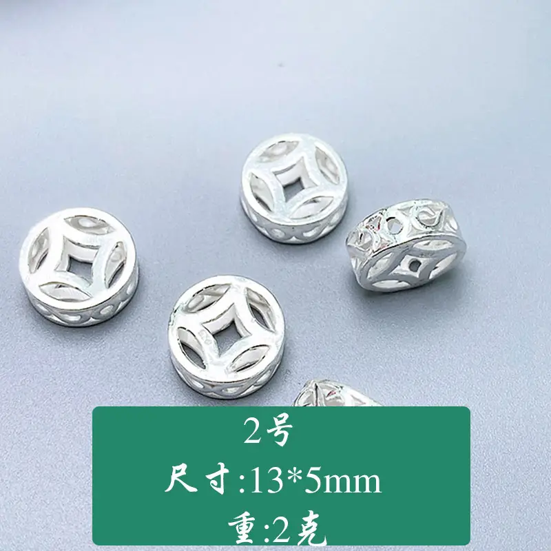 Sterling Silver S925 Plain Beads 6mm DIY Jewelry String - Image 4