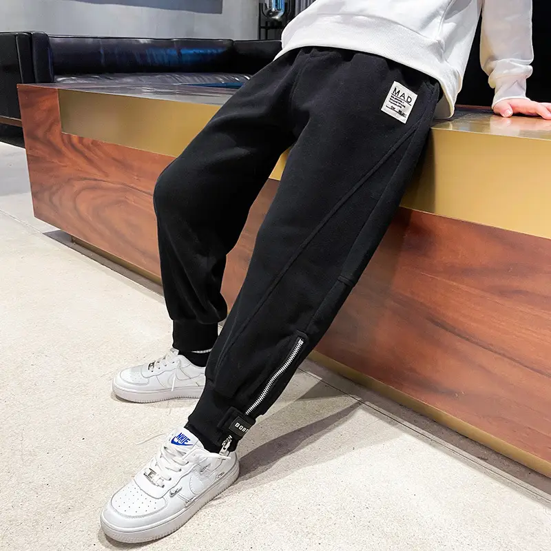 Boys Fleece Sweatpants Grey Track Pants Winter Casual - Image 5