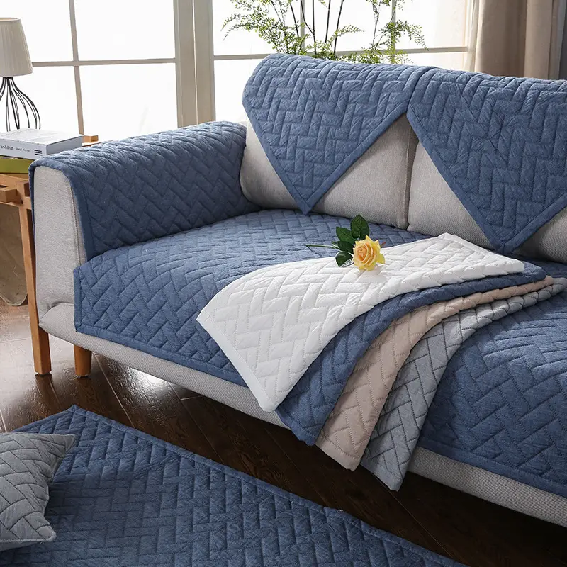 Four Seasons Cotton Quilted Sofa Cushion Towel Cover - Image 6