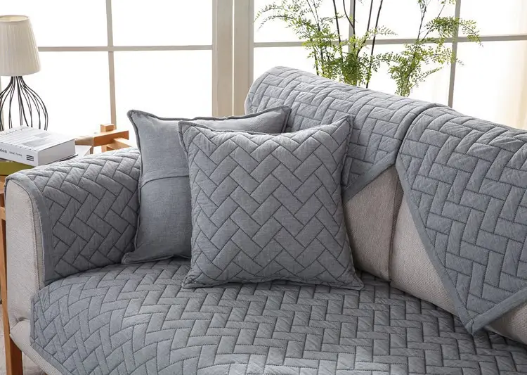 Four Seasons Cotton Quilted Sofa Cushion Towel Cover - Image 2