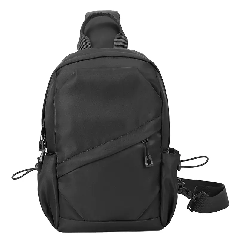 Men's Black Messenger Bag with Hoodie Jacket