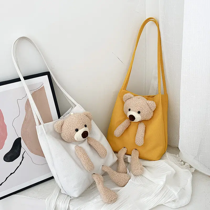 Cute Bear Crossbody Bag for Girls Black - Image 5