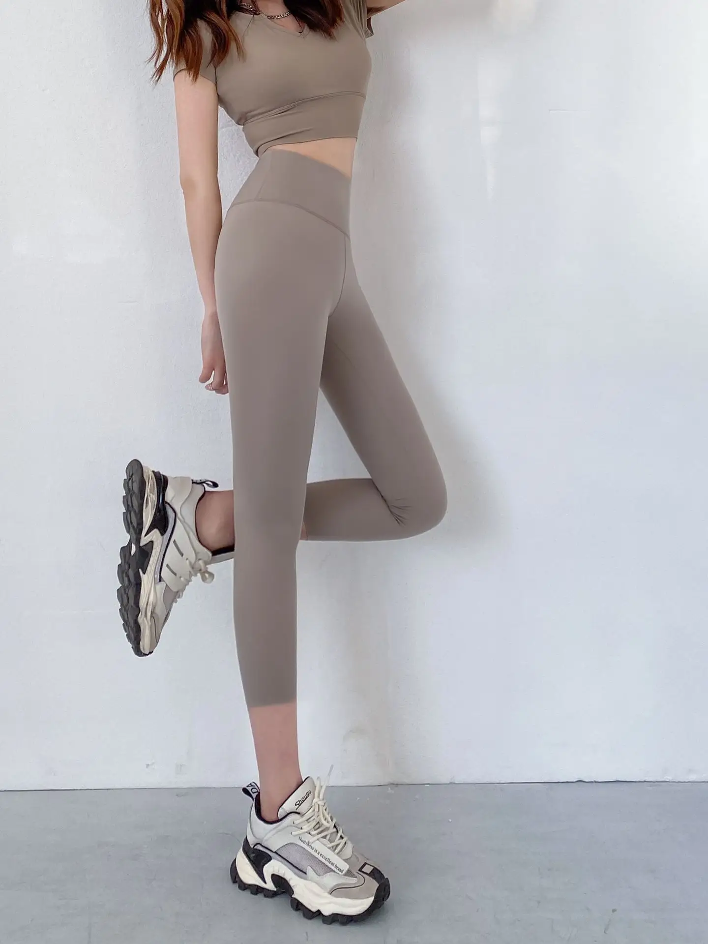 Women's Olive Green Shark Pants Summer Slim Fit Yoga Pants