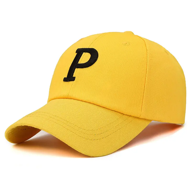Women Yellow P Cap Wholesale Baseball Cap - Image 29