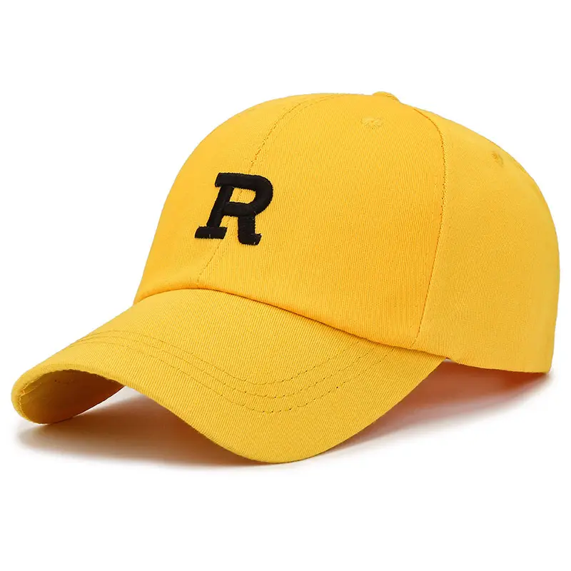 Women Yellow P Cap Wholesale Baseball Cap - Image 8