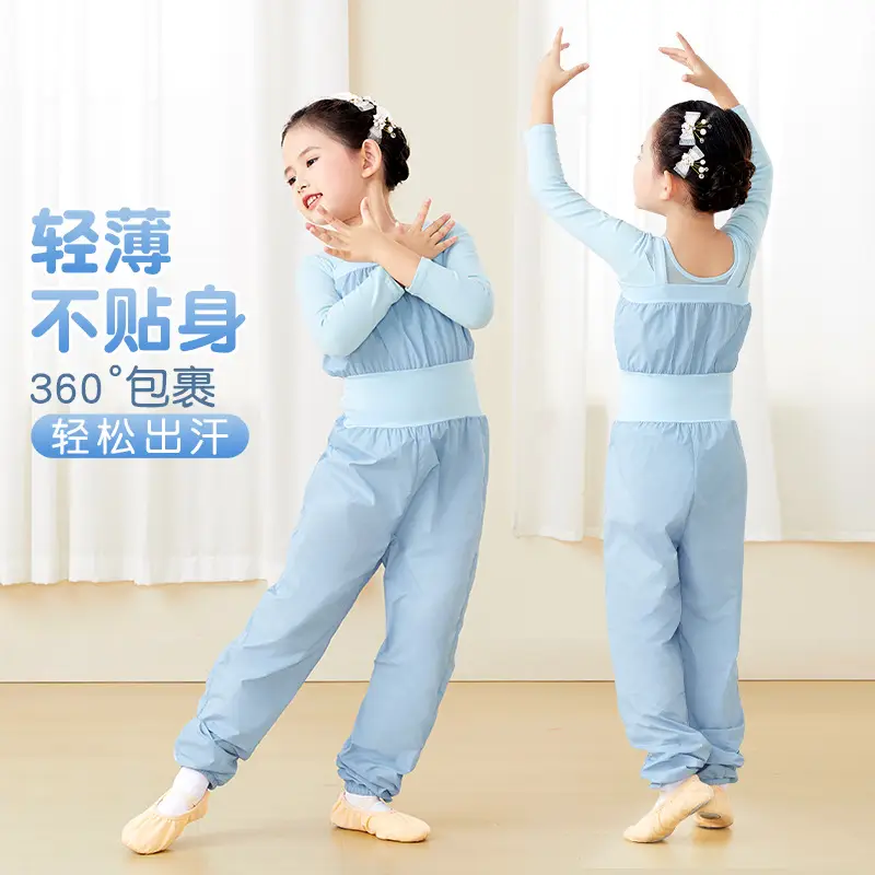 Children's Strap Waist Ballet Pants Light Gray - Image 17