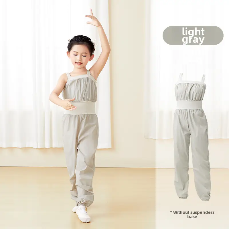 Children's Strap Waist Ballet Pants Light Gray - Image 2