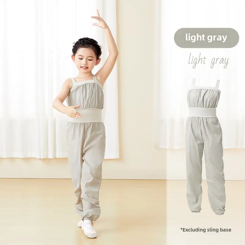 Children's Strap Waist Ballet Pants Light Gray - Image 4