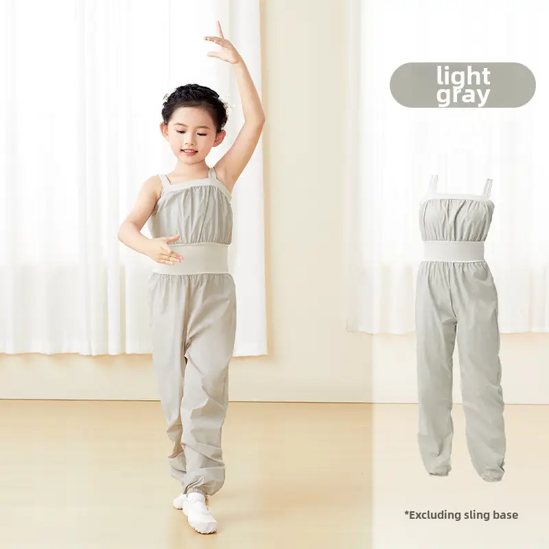 Children's Strap Waist Ballet Pants Light Gray - Image 5