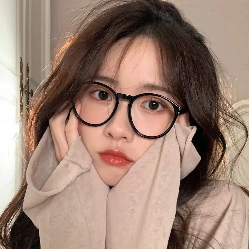 Women's Anti-Blue Light Glasses Rose Gold Round Frame - Image 6