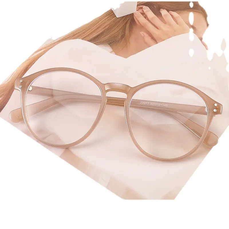 Women's Anti-Blue Light Glasses Rose Gold Round Frame - Image 8