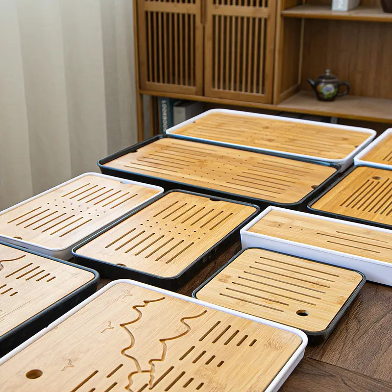 Japanese Style Bamboo Tea Tray 28.5x28.5x3cm - Image 23
