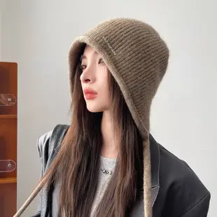 Women's Korean Style Woolen Beret Hat Brown Winter Warm — feature 1