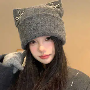 Women's Korean Style Woolen Beret Hat Brown Winter Warm — feature 7