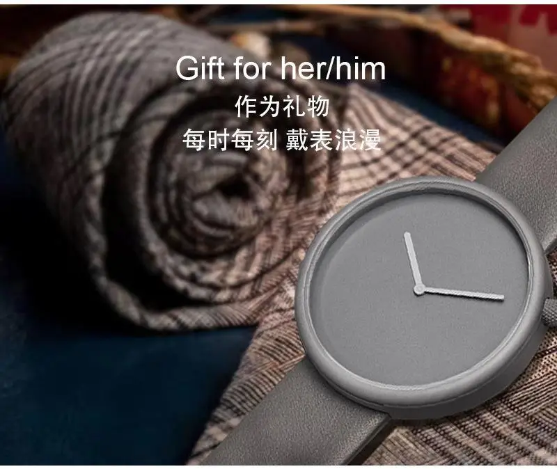 Tomi Black Leather Watch for Men Women Quartz Casual Fashion — feature 10