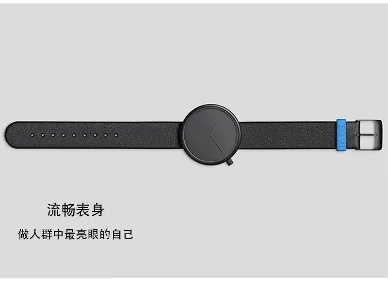 Tomi Black Leather Watch for Men Women Quartz Casual Fashion — feature 14